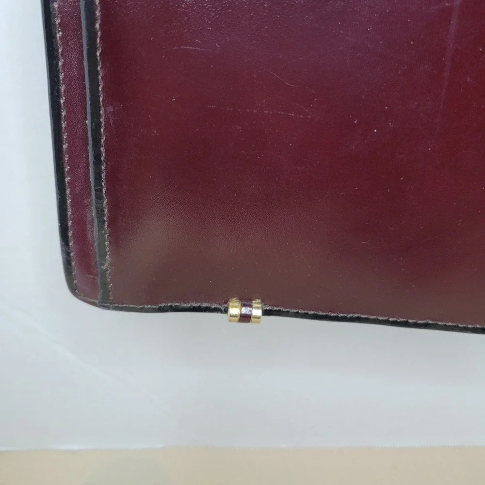 Vintage Mallard Classic Burgundy Leather Portfolio Attache Bag Top Handle Strap